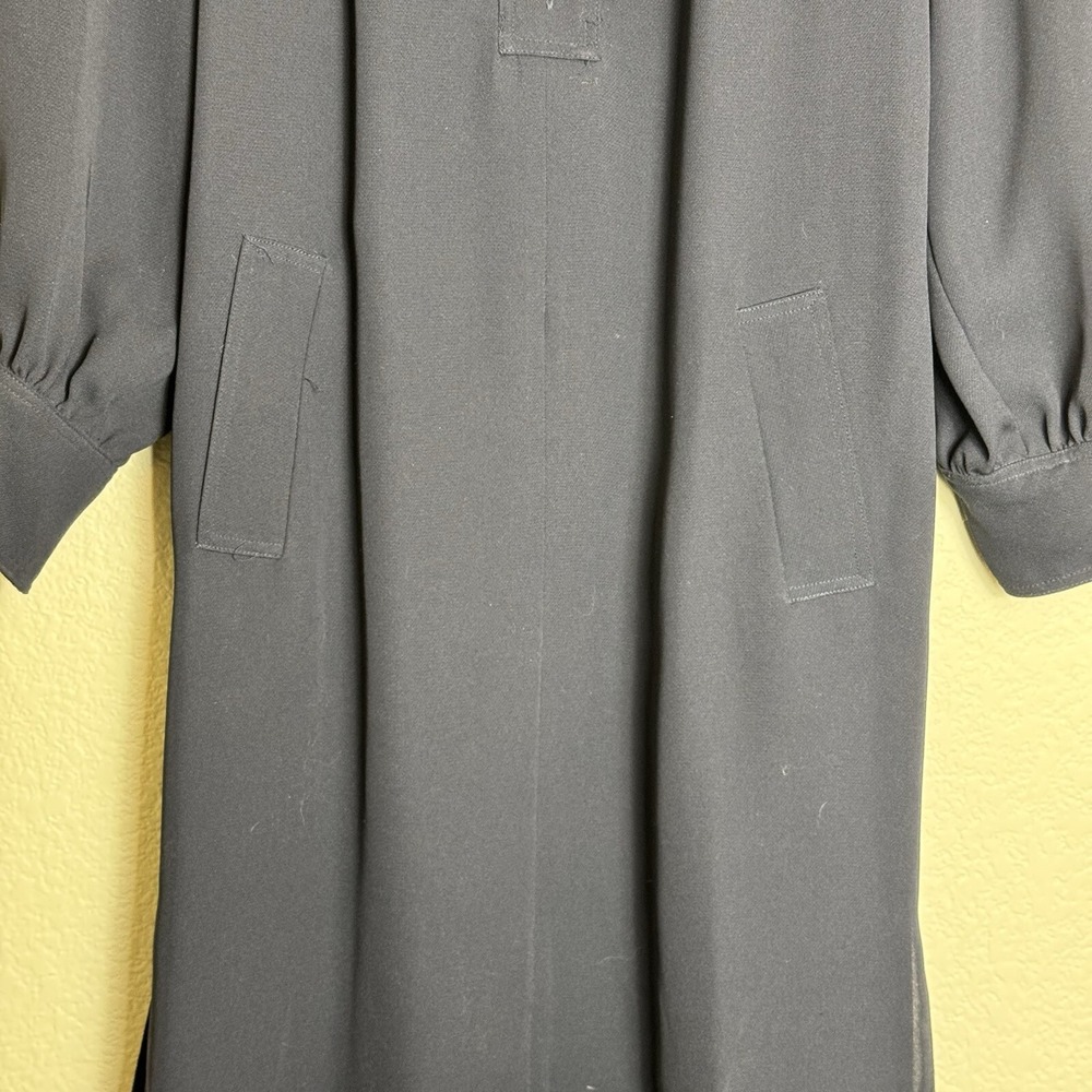 Kasper Women's Dress Navy Size 10 Long Sleeve Shoulder Pads Shoulder Pads *READ - Picture 3 of 9